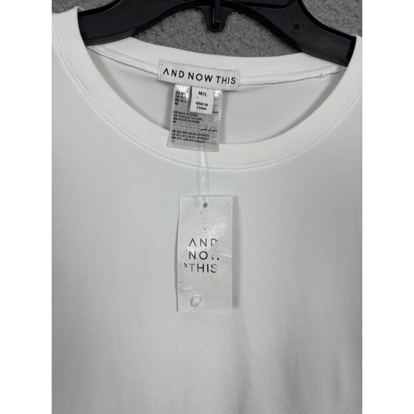 And Now This Women's Long-Sleeve Seamless Crewneck Top Medium/Large White NWT's. - Picture 7 of 8
